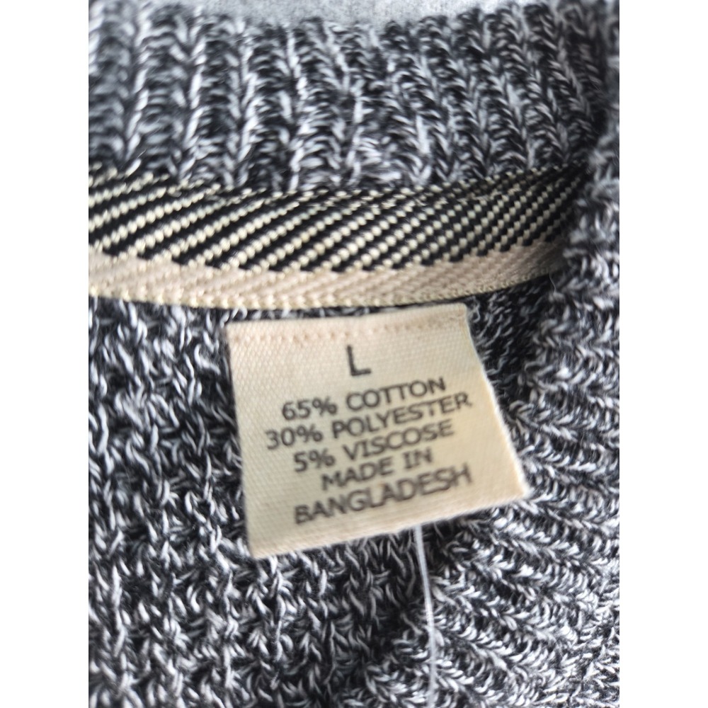 Weatherproof Recycled Mens Sweater L Black White Twist Pullover Long Sleeve NEW - Picture 8 of 10